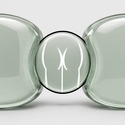 A coin squeezed between two cushions